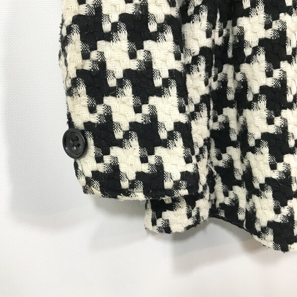 Candie's Houndstooth Jacket Wool Blend Coat Black White Women Size M - Picture 3 of 8